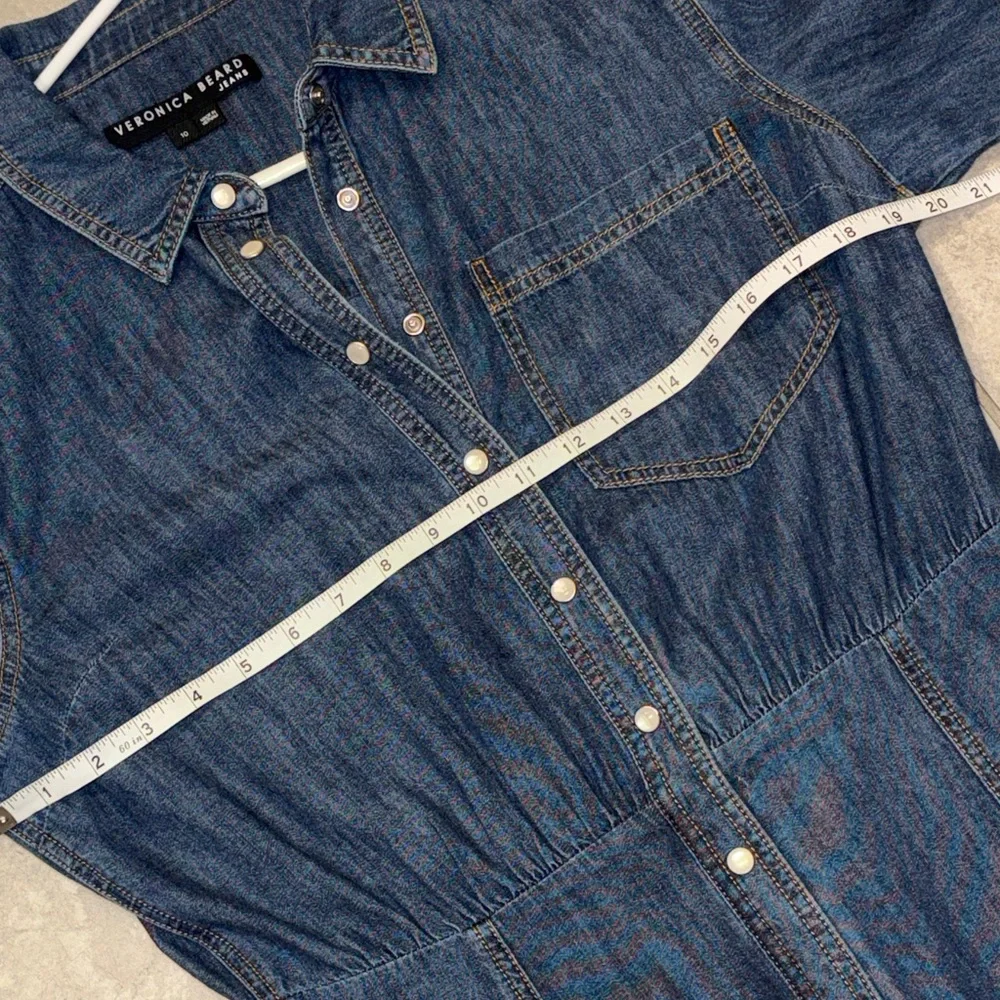 NWOT Veronica Beard Keston Casual Dark Blue Denim Shirt Dress 10 / 8 - Picture 11 of 13